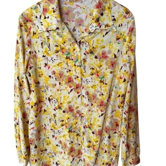& Other Stories Yellow and Red Floral Blouse - Picture 2 of 7